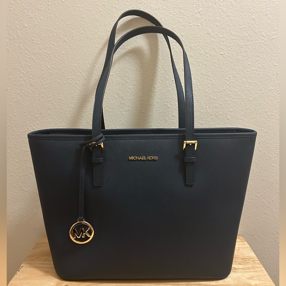 NWOT Michael Kors Deep Navy Blue Leather bag
